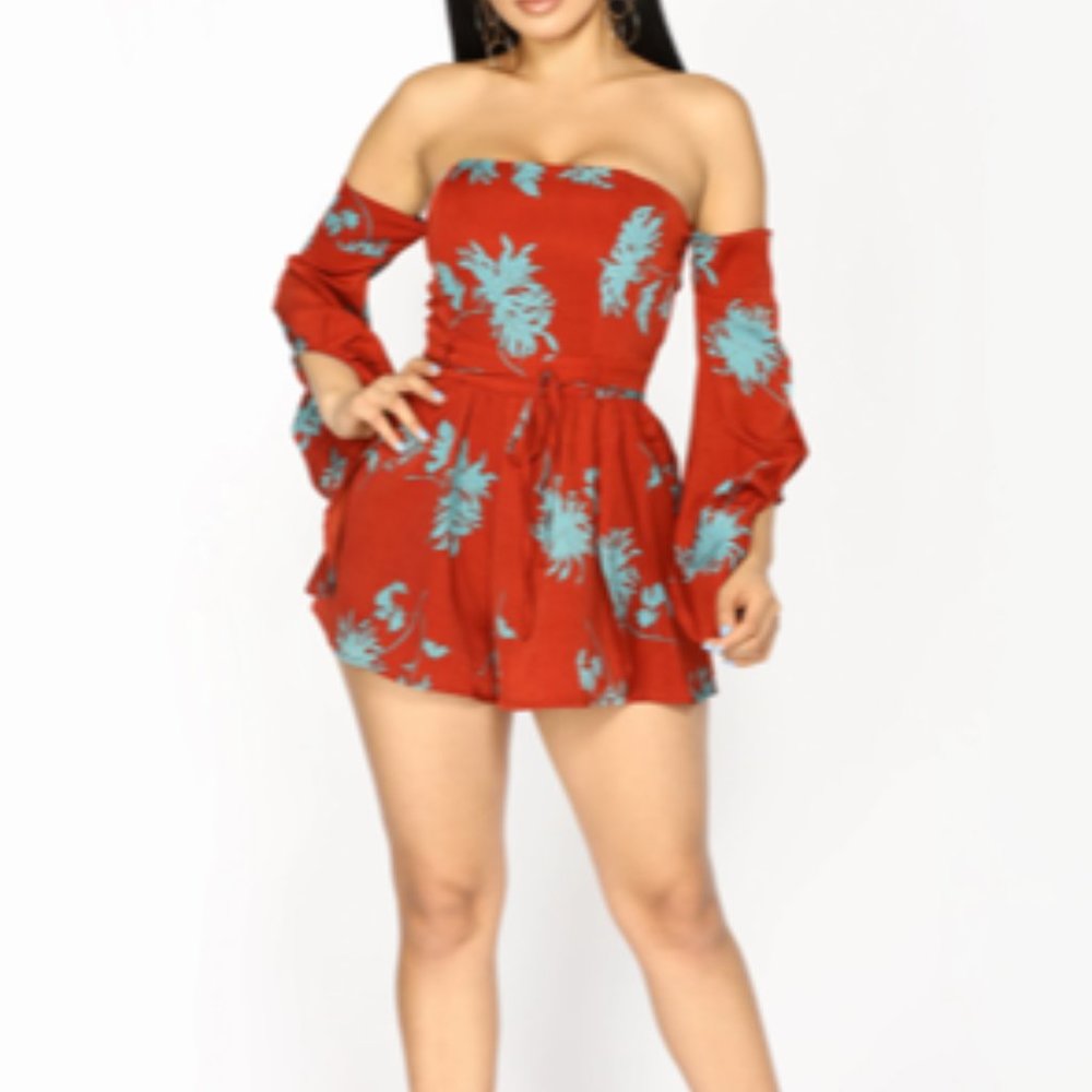 Floral Off Shoulder Romper